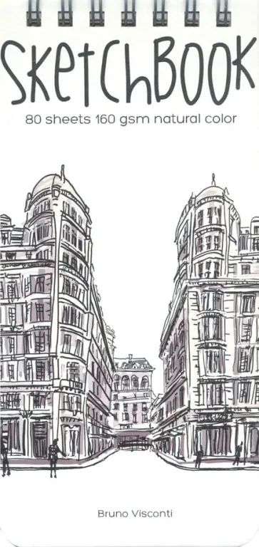 Sketchbook 80 листов, 105х220 мм, гребень,6 видов (1-553/04) обложка книги