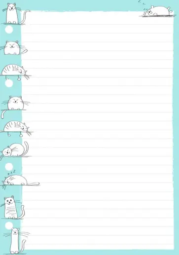 Сменный блок для тетрадей на кольцах Коты, 50 листов, линия, А5 обложка книги