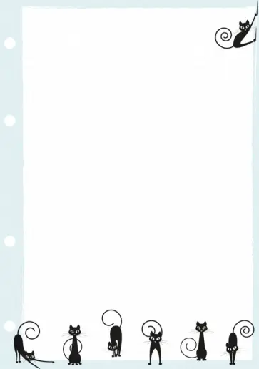 Сменный блок для тетрадей на кольцах Черные кошки, 50 листов, клетка, А5 обложка книги