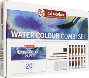 Набор акварельных красок Art Creation, 12 цветов + аксессуары обложка книги