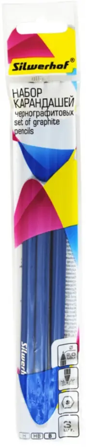 Набор карандашей чернографитовых "Zeichner" (3 штуки, H, НВ, B) (125040-00) обложка книги