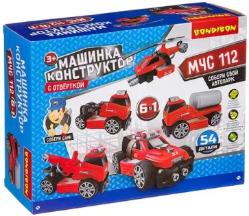 Машинка-конструктор с отверткой "МЧС 6 в 1" (ВВ3388) обложка книги