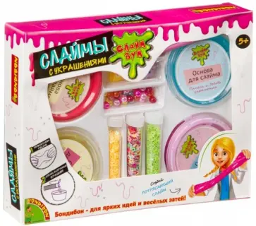 Опыты "Слайм Бум. Слаймы с украшениями" (ВВ4108) обложка книги