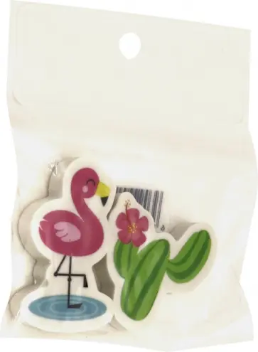 Набор ластиков "Кактус и фламинго", 2 штуки (Л-6372) обложка книги