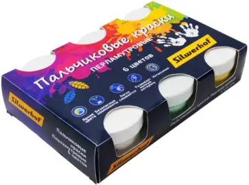 Краски пальчиковые перламутровые "Цветландия", 6 цветов (961137-06) обложка книги