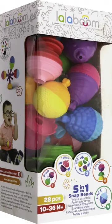 Игрушка развивающая "Lalaboom", 28 предметов (BL480) обложка книги