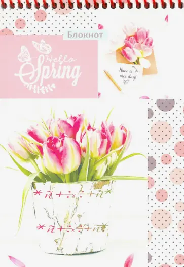 Блокнот "Тюльпаны в ведерке" (48 листов, А5, клетка, спираль) (Б48-5853) обложка книги