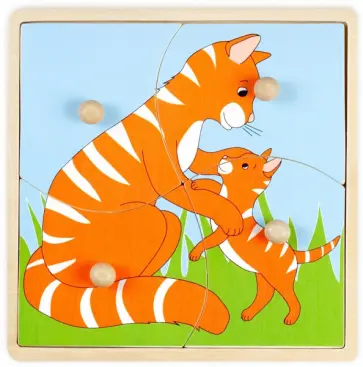 Пазл-рамка-4 деревянный "Мать и дитя. Кошка" (4116А) Пазл-рамка-4 деревянный "Мать и дитя. Кошка" (4116А) обложка книги