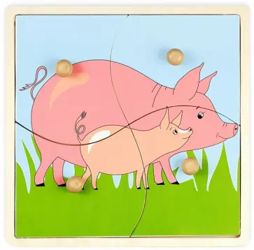 Пазл-рамка-4 деревянный "Мать и дитя. Свинья" (4125А) Пазл-рамка-4 деревянный "Мать и дитя. Свинья" (4125А) обложка книги