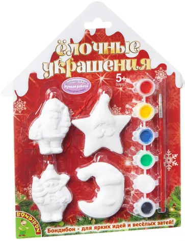 Ёлочные украшения (месяц, дед Мороз, снеговик, звезда) (ВВ1570) обложка книги