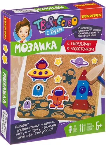 Мозаика с гвоздями и молоточком. Космос (ВВ3951) Мозаика с гвоздями и молоточком. Космос (ВВ3951) обложка книги