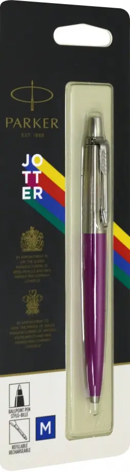 Ручка шариковая Jotter Color, розовый корпус, M, синяя обложка книги