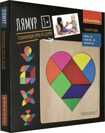 Развивающая деревянная игра-головоломка "Лямур" (ВВ4183) обложка книги
