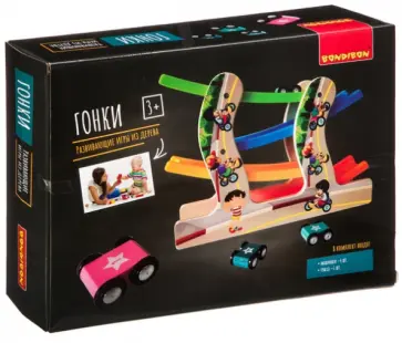 Развивающая деревянная игра "Гонки" (ВВ4188) обложка книги