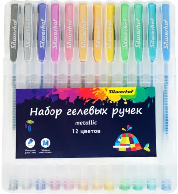 Набор гелевыйх ручек, 12 цветов, Цветландия METALLIC (026179-12) обложка книги