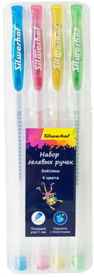 Набор гелевых ручек, 4 цвета, Цветландия БЛЕСТКИ (026180-00) обложка книги