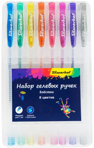 Набор гелевых ручек, 8 цветов, Цветландия БЛЕСТКИ (026180-08) обложка книги
