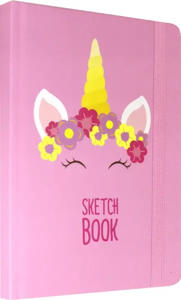 Скетчбук А5 "Единорожек", розовые листы обложка книги