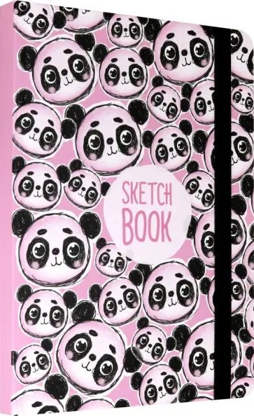 Скетчбук А5 "Панды", розовые листы обложка книги