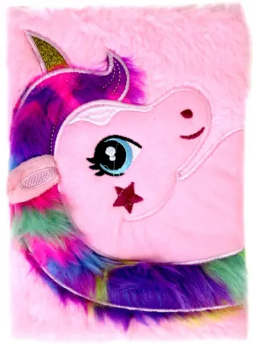 Блокнот плюшевый "Единорог 2" обложка книги