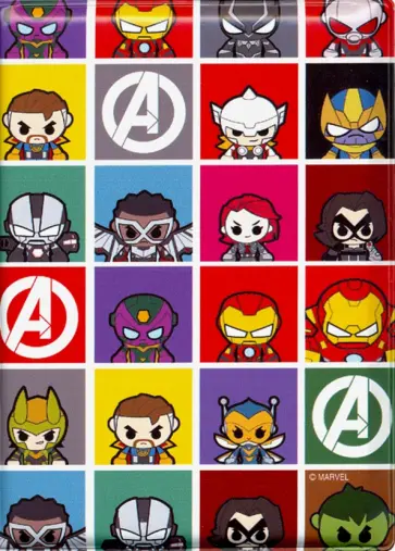 Обложка для паспорта "Мстители Кавай" паттерн обложка книги