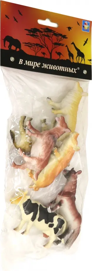В мире животных. Набор игрушек Животные с фермы (6 предметов) обложка книги