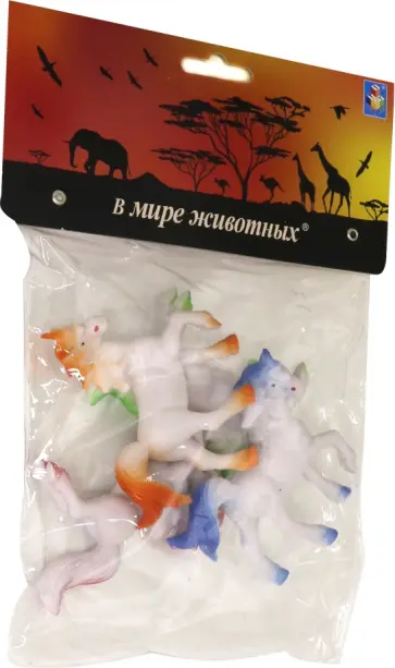 В мире животных. Единорог (4 шт.) в пакете обложка книги