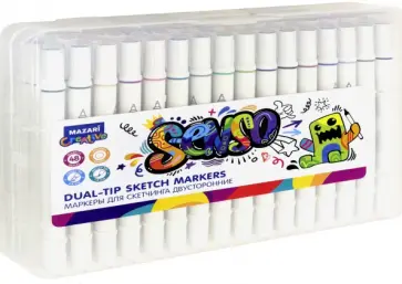 Маркеры для скетчинга двусторонние "SENSO" (48 цветов)  (M-6023-48) обложка книги