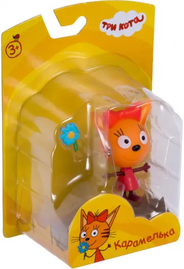 Фигурка пластиковая Три кота  Карамелька, подвижная обложка книги