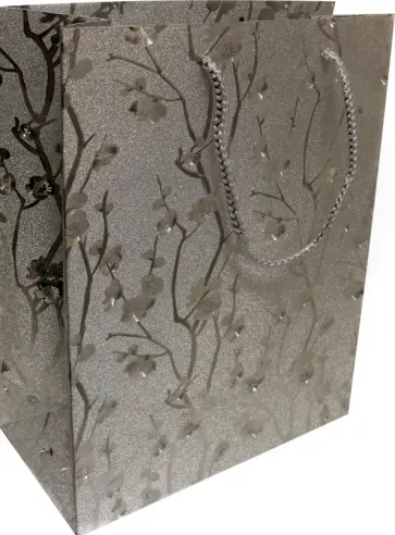 Пакет подарочный "Ветка яблони" (26х32х13 см, белый) (BG9608) обложка книги