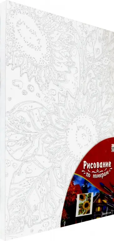 Холст 30х40 см "Яркие подсолнухи" (Х-1997) обложка книги