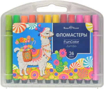Фломастеры утолщенные "Funcolor Jumbo" (24 цвета, в ассортименте) (32-0043) обложка книги