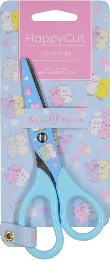 Ножницы детские Happy cut, 137 мм, в ассортименте обложка книги