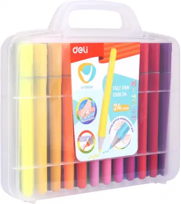 Фломастеры трехгранные "U-touch" (24 цвета) (EC10624) обложка книги