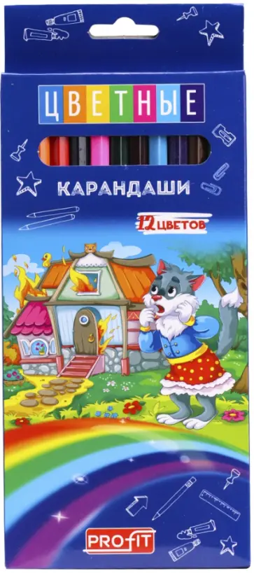 Карандаши 12 цветов, СКАЗОЧНЫЕ ИСТОРИИ (К-7052) обложка книги