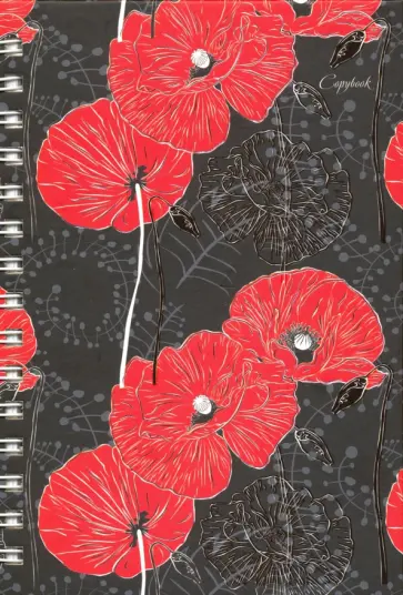 Тетрадь общая "Сияющие маки" (80 листов, А5, клетка, твердая обложка) (ТСФЛ5804539) обложка книги