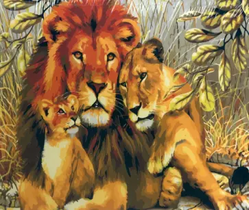 Картина п/номерам 40х50см ЛЬВЫ 2 (M-10887) обложка книги