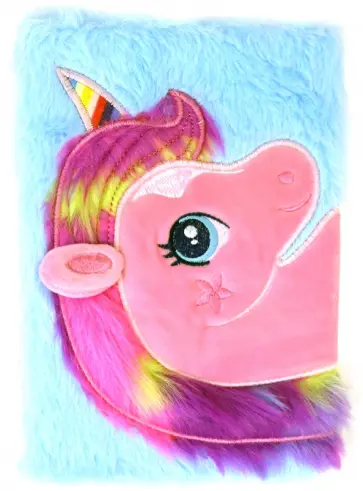 Блокнот плюшевый "Единорог 4" обложка книги