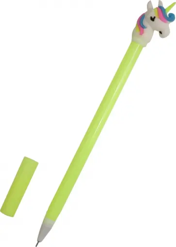 Ручка с фигуркой "Единорог цветная грива" (желтая) обложка книги