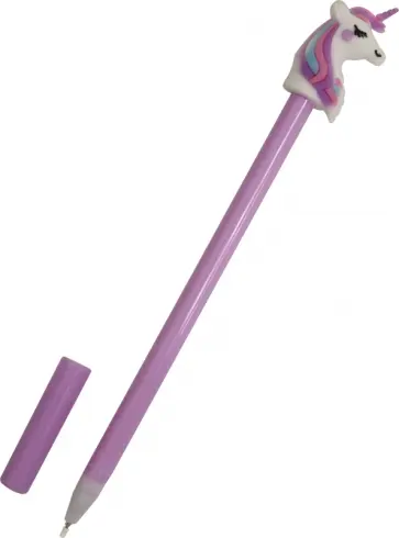 Ручка с фигуркой "Единорог разноцветный" (сиреневая) обложка книги