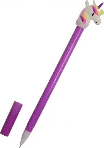 Ручка с фигуркой "Единорог цветная грива" (сиреневая) обложка книги