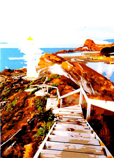 Холст для рисования по номерам "Лестница к маяку" (30х40 см) (Х-9139) обложка книги