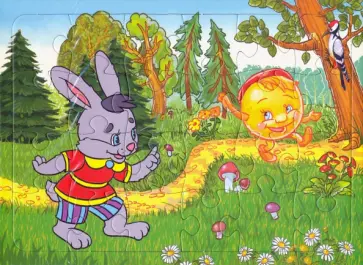 Пазл "Колобок и зайчик" (24 элемента) обложка книги