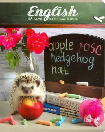 Тетрадь предметная "Тайная жизнь ежей. Английский язык" (28948) обложка книги