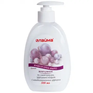 Мыло-крем жидк 300мл ЛАЙМА "Жемчужное", с антиб обложка книги