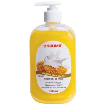 Мыло-крем жидкое 500мл ЛАЙМА "Мед и молоко" обложка книги
