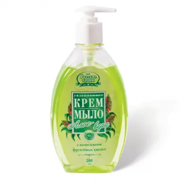 Мыло-крем жидкое 500мл РУССКИЕ ТРАВЫ "Алоэ Вера" обложка книги