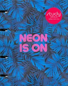 Тетрадь 120 листов, кольцевой механизм "Neon tropics" перевертыш (N1820) обложка книги