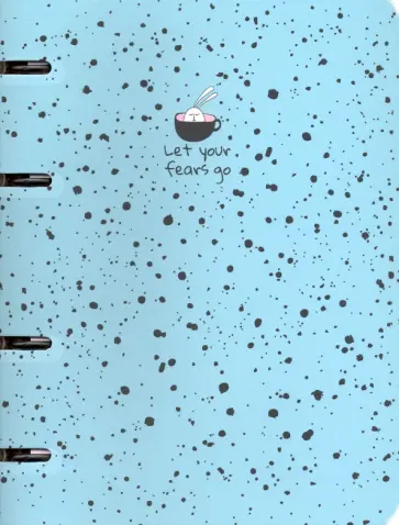 Тетрадь общая (120 листов, А5, клетка, кольцевой механизм), "Bunny, точки" (N1989) обложка книги