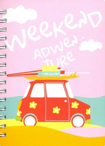 Блокнот 80 листов, 10*14 см, спираль "Weekend, машина" (N1944) обложка книги